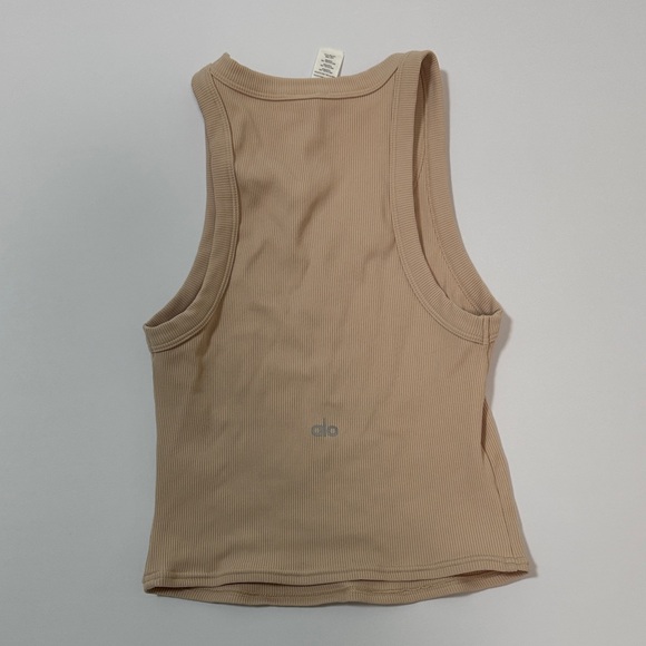 ALO Yoga Tops - ALO S Tan Ribbed Sleeveless Top